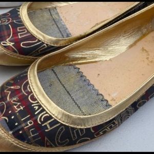 Coach Tartan Plaid Graffiti Flats